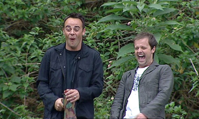 Editorial use only Mandatory Credit: Photo by ITV/REX/Shutterstock (625939am) Bushtucker Trial - Cyclone - Anthony McPartlin and Declan Donnelly 'I'm a Celebrity Get Me Out of Here' TV Programme, Australia - 30 Nov 2006
