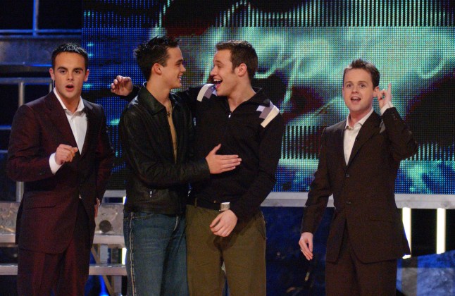 Ant and Dec with Will Young and Gareth Gates on Pop Idol