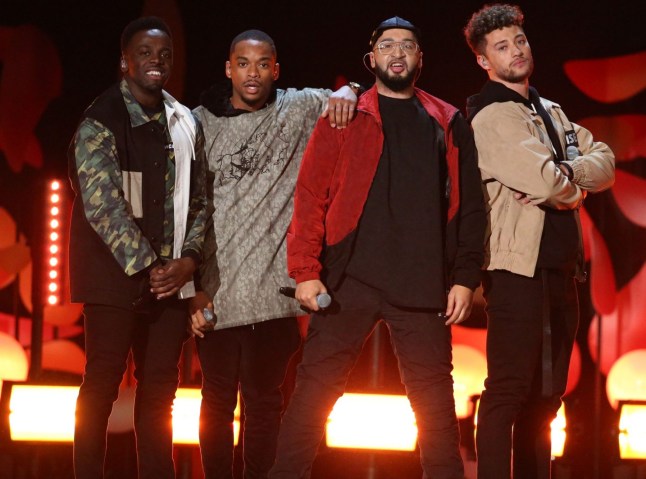 Mandatory Credit: Photo by Tom Nicholson/REX/Shutterstock (9326103ex) Rak-Su - Ashley Rak-Su, Mustafa Rak-Su, Myles Rak-Su and Rak-Su J National Television Awards, Show, O2, London, UK - 23 Jan 2018