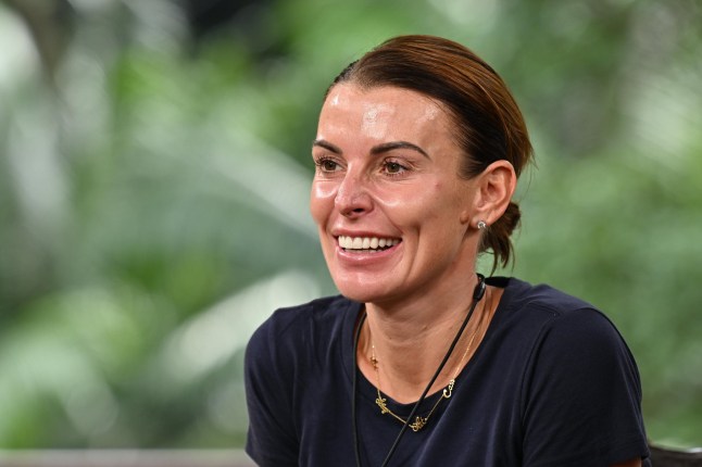 Coleen Rooney smiles after leaving the I'm A Celebrity jungle