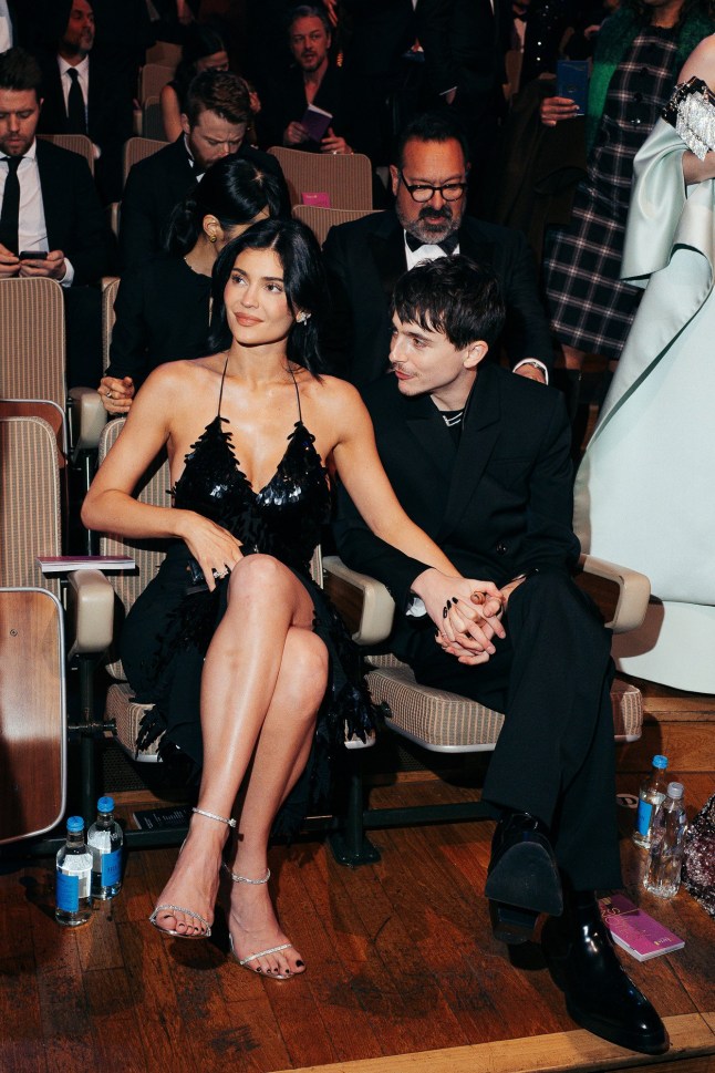 Kylie Jenner and Timothee Chalamet sit together at award show