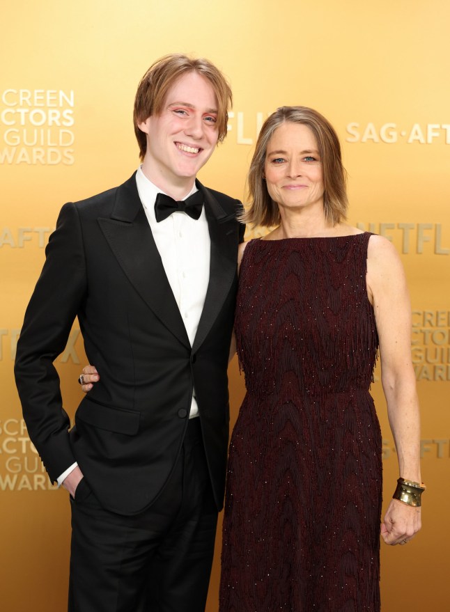 Charlie Foster, Jodie Foster at the 31st Screen Actors Guild Awards held at Shrine Auditorium and Expo Hall on February 23, 2025 in Los Angeles, California. (Photo by Christopher Polk/Variety via Getty Images)