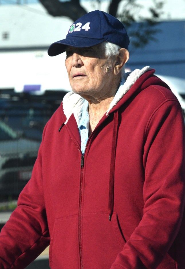 EXCLUSIVE: George Lazenby who played James Bond in On Her Majesty?s Secret Service is seen in Santa Monica, CA on the day it was announced that Amazon MGM would be taking creative control of the movie franchise from longtime producers Michael Wilson and Barbara Broccoli. SHOT - 20 Feb 2025 Pictured: george lazenby Ref: BLU_S8181366 200225 EXCLUSIVE Picture by: London Entertainment / SplashNews.com Splash News and Pictures USA: 310-525-5808 UK: 020 8126 1009 eamteam@shutterstock.com World Rights