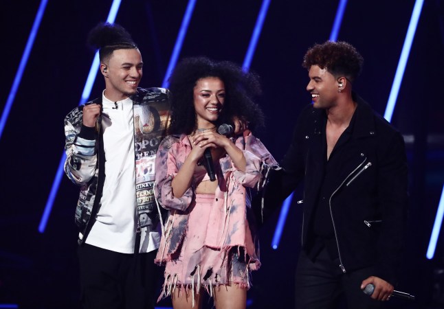 Editorial use only. No book publishing Mandatory Credit: Photo by Dymond/Thames/Syco/REX/Shutterstock (9227687av) The Cutkelvins - Jay Cutkelvin, Shereen Cutkelvin and Kyle Cutkelvin 'The X Factor' TV show, Series 14, Episode 23, UK - 18 Nov 2017