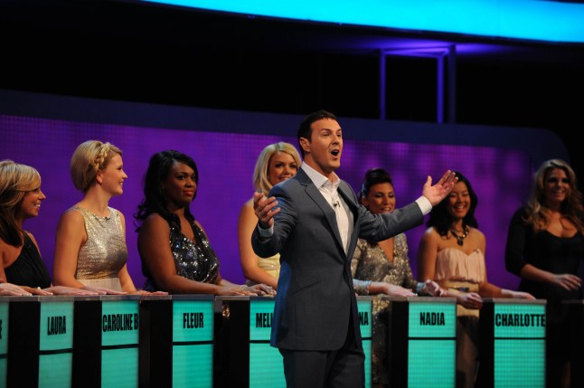 Television Programme: TAKE ME OUT. Laura, Caroline B, Fleur, Paddy McGuinness, Melissa, Nadia, Charlotte and Helen. A Thames Production for ITV1 TAKE ME OUT - Series 4 King Of Dating Paddy McGuinness returns with his new line up of 30 single girls. Picture Shows: Laura, Caroline B, Fleur, Paddy, Melissa, Nadia, Charlotte and Helen. THAMES TV