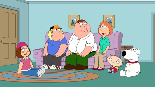 Mandatory credit: TM & ? 20th Century Fox. No Merchandising. Editorial Use Only. No Book or TV usage without prior permission from Shutterstock Editorial Mandatory Credit: Photo by 20thCentFox/Everett/REX/Shutterstock (14213320d) FAMILY GUY, from left: Meg Griffin (voice: Mila Kunis), Chris Griffin (voice: Seth Green), Peter Griffin (voice: Seth MacFarlane), Lois Griffin (voice: Alex Borstein), Stewie Griffin (voice: Seth MacFarlane), Brian Griffin aka Brian the dog (voice: Seth MacFarlane) , 'Brief Encounter', (Season 20, ep. 2005, aired Oct. 24, 2021). photo: ?Fox / Courtesy Everett Collection Everett Collection - 24 Oct 2021