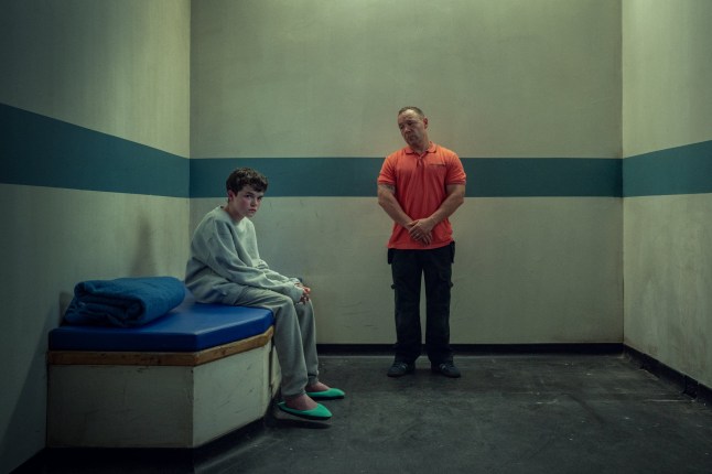 Adolescence. (L to R) Owen Cooper as Jamie Miller, Stephen Graham as Eddie Miller, in Adolescence. Cr. Courtesy of Ben Blackall/Netflix ?? 2024
