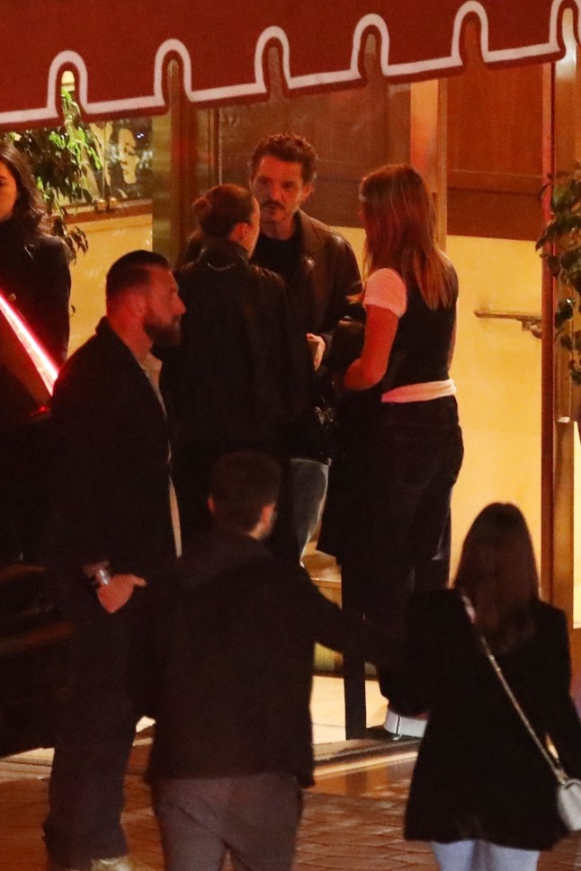 West Hollywood, CA - *EXCLUSIVE* - **WEB MUST CALL FOR PRICING** Jennifer Aniston, 56, and Pedro Pascal, 49, are seen leaving the Sunset Tower Hotel after having a three hour dinner in West Hollywood. Jennifer is wearing dark blue jeans, a black vest and a white t-shirt underneath. Pedro is wearing blue jeans, a black shirt and a brown leather jacket. Both Jennifer and Pedro arrived separately a little after 8 PM and left separately at 11:30 PM. They were seen talking to each other for about a good 5 minutes outside the valet area before parting ways. Pictured: Jennifer Aniston, Pedro Pascal BACKGRID USA 23 MARCH 2025 USA: +1 310 798 9111 / usasales@backgrid.com UK: +44 208 344 2007 / uksales@backgrid.com *UK Clients - Pictures Containing Children Please Pixelate Face Prior To Publication*