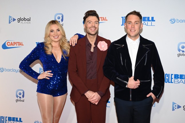 Mandatory Credit: Photo by Jonathan Hordle/Global/REX/Shutterstock (14977503j) Sian Welby, Jordan North and Chris Stark on the red carpet at Capital's Jingle Bell Ball 2024 Capital's Jingle Bell Ball with Barclaycard, Arrivals, The O2 Arena, London, UK - 08 Dec 2024