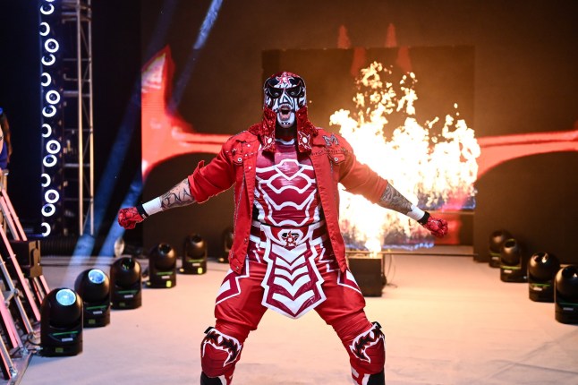GLASGOW, SCOTLAND - MARCH 24: Penta makes his way to the ring during Monday Night RAW at The OVO Hydro on March 24, 2025 in Glasgow, Scotland. (Photo by Andrew Timms/WWE via Getty Images)