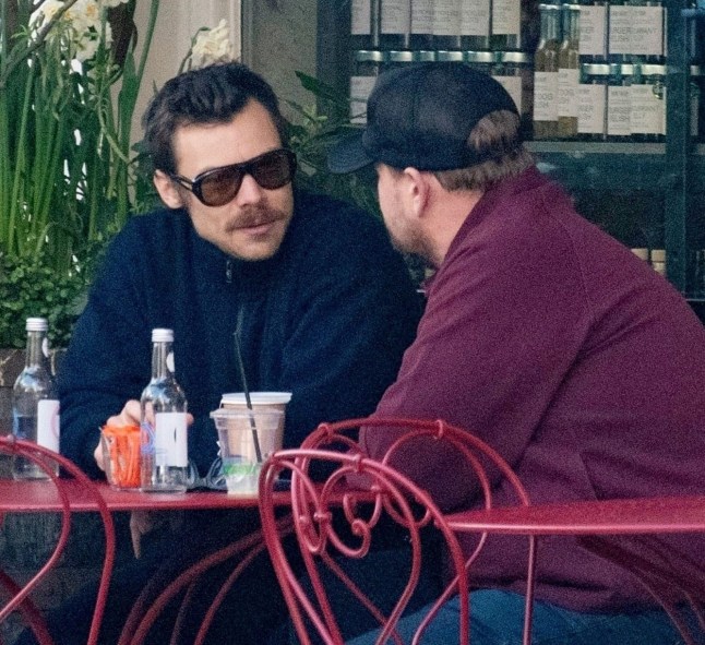 BGUK_3191221 - London, UNITED KINGDOM - *PREMIUM-EXCLUSIVE* - MUST CALL FOR PRICING BEFORE USAGE - STRICTLY NOT AVAILABLE UK MAGAZINES - A moustached Harry Styles appeared pensive and downcast as he sat with James Corden outside a farm shop caf?? in central London. Harry???s spirits soon lifted, though, as he chatted with BFF Comedian James Corden, who managed to make him chuckle. After their catch-up, the pair headed inside the caf?? before making their way to a nearby pub together. *STRICTLY NO SUBSCRIPTIONS AND NO SOCIAL SOCIAL MEDIA USE* Pictured: Harry Styles, James Corden BACKGRID UK 26 MARCH 2025 UK: +44 208 344 2007 / uksales@backgrid.com USA: +1 310 798 9111 / usasales@backgrid.com *Pictures Containing Children Please Pixelate Face Prior To Publication*