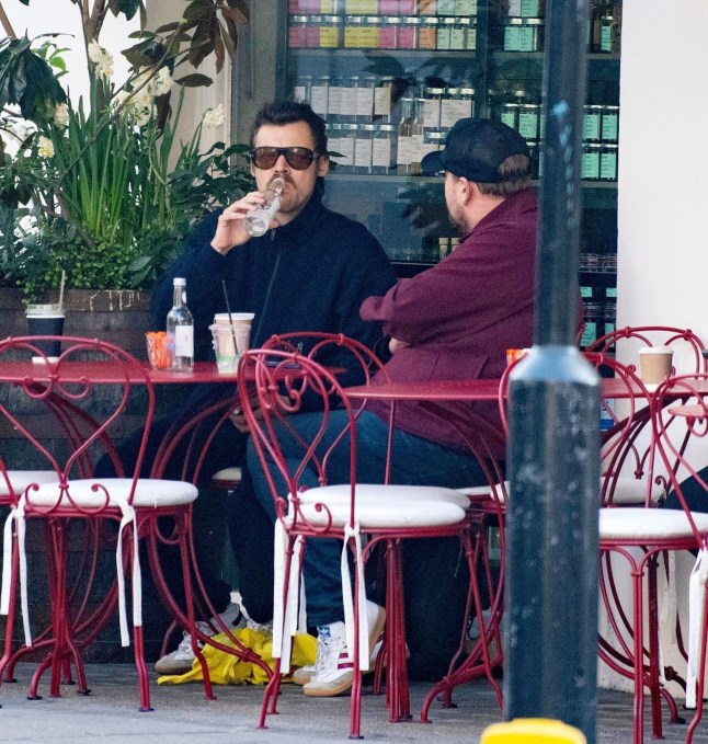 BGUK_3191221 - London, UNITED KINGDOM - *PREMIUM-EXCLUSIVE* - MUST CALL FOR PRICING BEFORE USAGE - STRICTLY NOT AVAILABLE UK MAGAZINES - A moustached Harry Styles appeared pensive and downcast as he sat with James Corden outside a farm shop caf?? in central London. Harry???s spirits soon lifted, though, as he chatted with BFF Comedian James Corden, who managed to make him chuckle. After their catch-up, the pair headed inside the caf?? before making their way to a nearby pub together. *STRICTLY NO SUBSCRIPTIONS AND NO SOCIAL SOCIAL MEDIA USE* Pictured: Harry Styles, James Corden BACKGRID UK 26 MARCH 2025 UK: +44 208 344 2007 / uksales@backgrid.com USA: +1 310 798 9111 / usasales@backgrid.com *Pictures Containing Children Please Pixelate Face Prior To Publication*