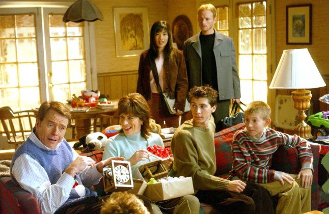 Editorial use only Mandatory Credit: Photo by 20thC.Fox/Everett/REX/Shutterstock (528882t) 'Malcolm in the Middle' - (front, l to r) Bryan Cranston, Jane Kaczmarek, Justin Berfield, Erik Per Sullivan, (back, l to r) Emy Coligado, Christopher Masterson, 'Hal's Christmas Gift' 'MALCOLM IN THE MIDDLE' TV PROGRAMME, SEASON 6