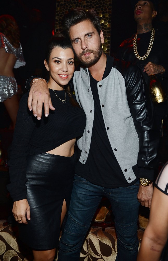 LAS VEGAS, NV - OCTOBER 25: (EXCLUSIVE COVERAGE) Kourtney Kardashian and Scott Disick celebrate Kim Kardashian's 33rd birthday at Tao Las Vegas on October 25, 2013 in Las Vegas, Nevada. (Photo by Denise Truscello/WireImage)