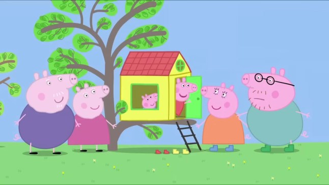 Peppa Pig Secret Word for Peppa's Treehouse is 'Daddy's Big Belly'. Grabs taken from YouTube https://www.youtube.com/watch?v=OtolgQxnvTw