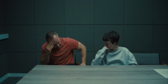 Adolescence. (L to R) Stephen Graham as Eddie Miller, Owen Cooper as Jamie Miller, in Adolescence. Cr. Courtesy of Netflix ?? 2024