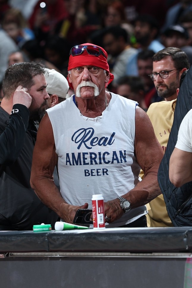 CLEVELAND, OH - FEBUARY 2: Hulk Hogan attends a game between the Cleveland Cavaliers and the Dallas Mavericks on February 2, 2025 at Rocket Mortgage FieldHouse in Cleveland, Ohio. NOTE TO USER: User expressly acknowledges and agrees that, by downloading and/or using this Photograph, user is consenting to the terms and conditions of the Getty Images License Agreement. Mandatory Copyright Notice: Copyright 2025 NBAE (Photo by Jeff Haynes/NBAE via Getty Images)