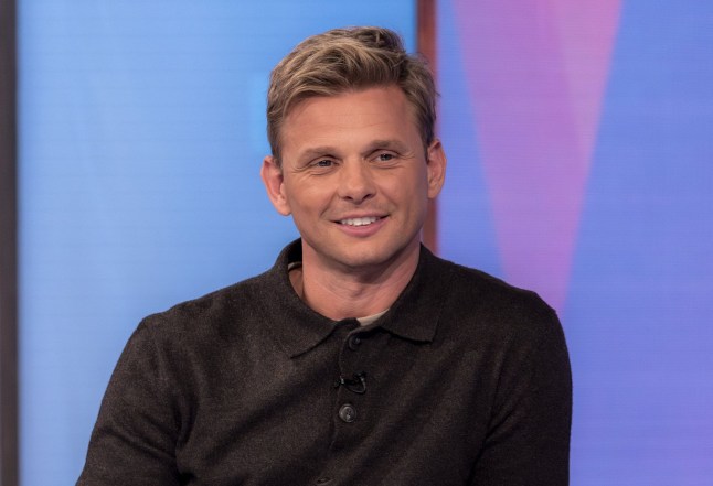 Jeff Brazier smiling during a TV appearance on Loose Women.