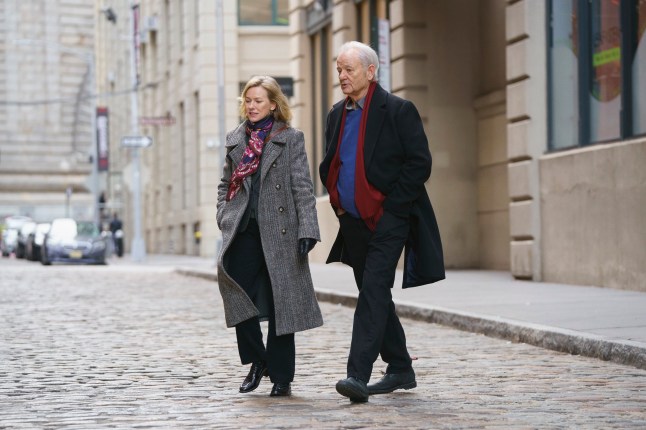 This image released by Bleecker Street shows Naomi Watts, left, and Bill Murray in a scene from "The Friend." (Matt Infante/Bleecker Street via AP)