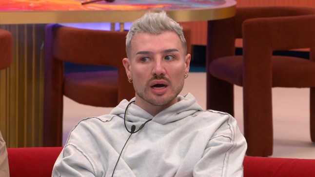 Danny Beard on Celebrity Big Brother wearing a grey hoodie