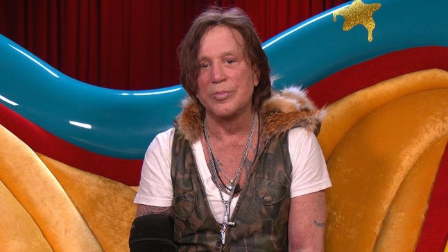 EDITORIAL USE ONLY Mandatory Credit: Photo by REX/Shutterstock for Big Brother (15247318e) Mickey Rourke in the diary room 'Celebrity Big Brother' TV Show, Series 2, Episode 4, London, UK - 10 Apr 2025