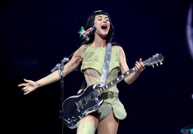 MEXICO CITY, MEXICO - APRIL 23: Katy Perry performs onstage during the Katy Perry The Lifetimes Tour 2025 at CDMX Arena on April 23, 2025 in Mexico City, Mexico. (Photo by Kevin Mazur/Kevin Mazur/Getty Images for Katy Perry)