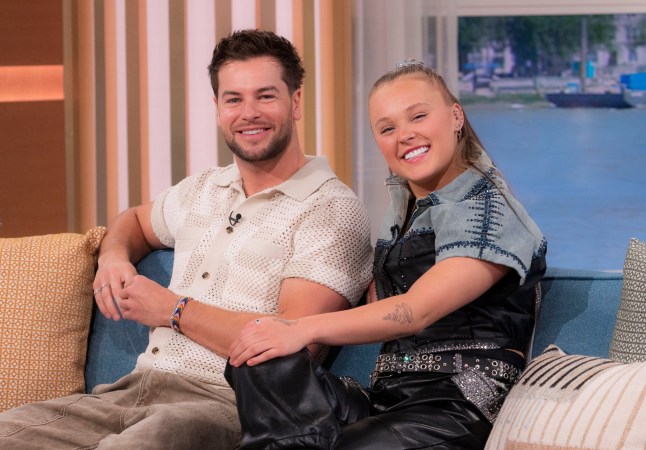 Editorial use only Mandatory Credit: Photo by Ken McKay/ITV/Shutterstock (15273573v) Chris Hughes, JoJo Siwa 'This Morning' TV show, London, UK - 28 Apr 2025