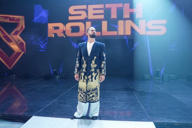 KANSAS CITY, MISSOURI - APRIL 28: Seth Rollins makes his way to the ring during Monday Night RAW at T-Mobile Center on April 28, 2025 in Kansas City, Missouri. (Photo by Craig Melvin/WWE via Getty Images)
