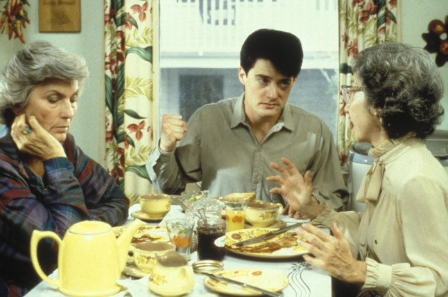 Editorial use only. No book cover usage. Mandatory Credit: Photo by De Laurentiis/Kobal/REX/Shutterstock (5882911n) Priscilla Pointer, Kyle Maclachlan, Frances Bay Blue Velvet - 1986 Director: David Lynch De Laurentiis USA Scene Still Mystery/Suspense