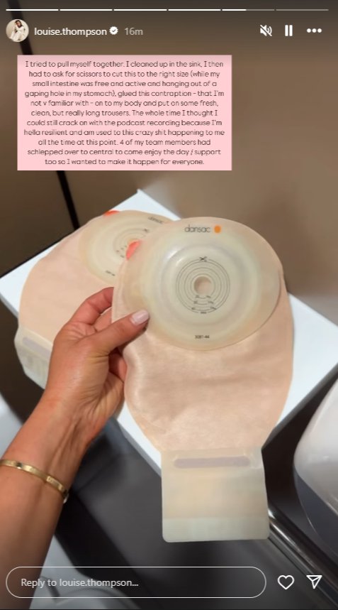 Louise Thompson's stoma bag breaks