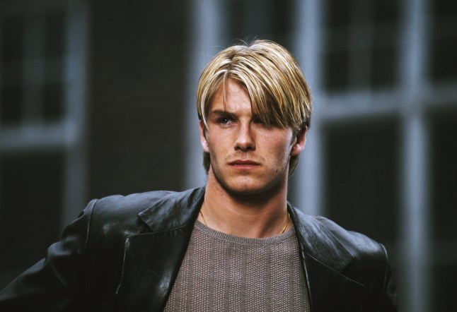 David Beckham of Manchester United on a commercial shoot in Manchester