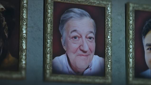 A close up of Stephen Fry's portrait on Celebrity Traitors