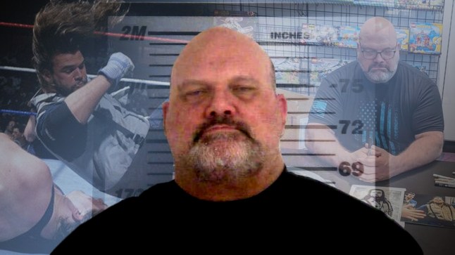 Former WWE wrestler Duke 'The Dumpster' Droese - real name Michael Droese - in his mugshot and the wrestling ring