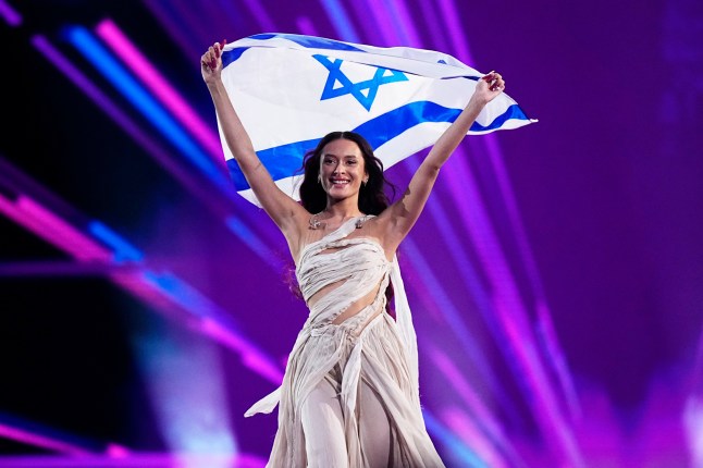 MALMO, SWEDEN - MAY 11: Eden Golan from Israel enters the stage during the opening ceremony of The Eurovision Song Contest 2024 Grand Final at Malm?? Arena on May 11, 2024 in Malmo, Sweden. (Photo by Martin Sylvest Andersen/Getty Images)