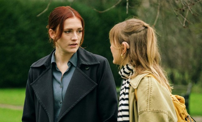 Charlotte Ritchie as DS Ashleigh Francis and Rose Ayling-Ellis as Alison in Code of Silence wearing casual modern clothing while talking with each other