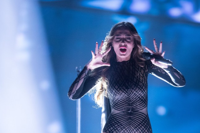 Mandatory Credit: Photo by Rolf Klatt/REX/Shutterstock (5684089bo) Iveta Mukuchyan Eurovision Song Contest, Final, Stockholm, Sweden - 14 May 2016