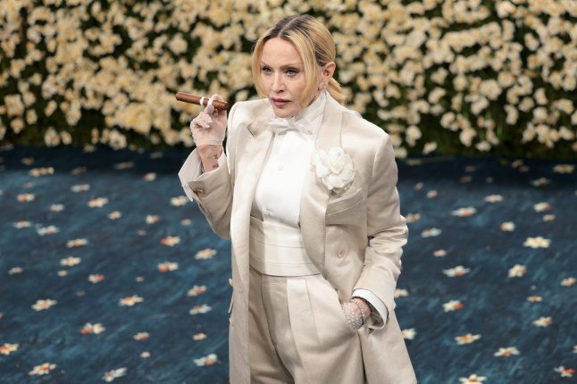NEW YORK, NEW YORK - MAY 05: Madonna attends the 2025 Met Gala Celebrating "Superfine: Tailoring Black Style" at Metropolitan Museum of Art on May 05, 2025 in New York City. (Photo by Michael Loccisano/GA/The Hollywood Reporter via Getty Images)