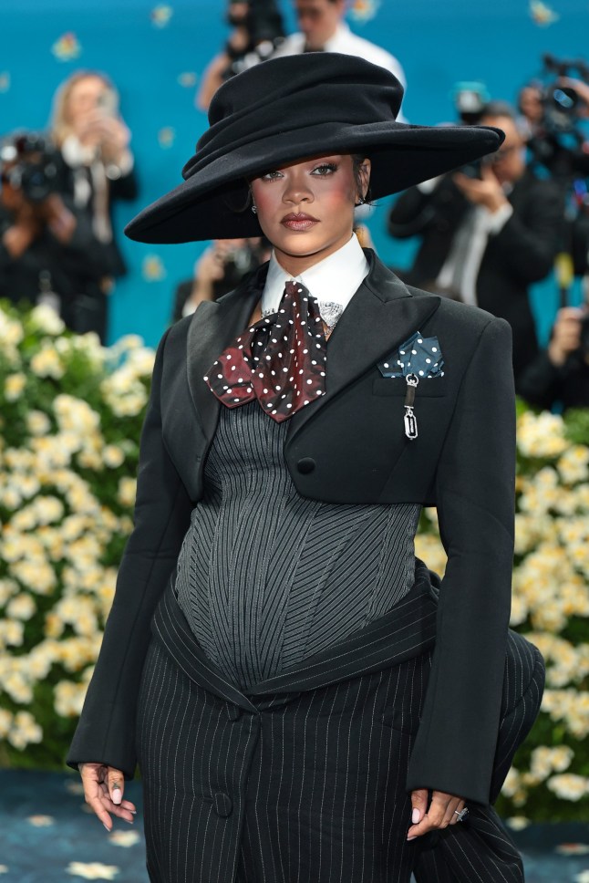NEW YORK, NEW YORK - MAY 05: Rihanna attends the 2025 Met Gala Celebrating "Superfine: Tailoring Black Style" at Metropolitan Museum of Art on May 05, 2025 in New York City. (Photo by Dimitrios Kambouris/Getty Images for The Met Museum/Vogue)