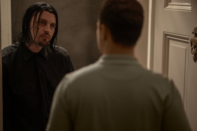 Reptile. (L-R) Michael Carem Pitt as Eli and Justin Timberlake as Will Grady in Reptile. Cr. Eli Joshua Ade/Netflix ??2023