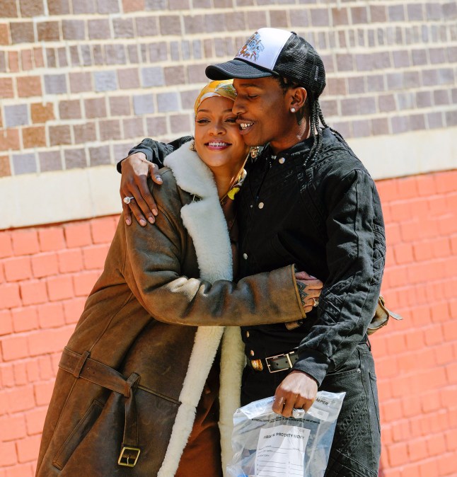 NEW YORK, NEW YORK - JULY 10: Rihanna and A$AP Rocky are seen on set for a music video on July 10, 2021 in New York City. (Photo by Gotham/GC Images)